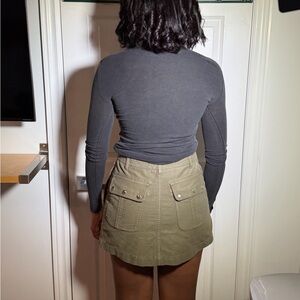 The Kooples Jeans Khaki Utility Mini Skirt NWT Size Small